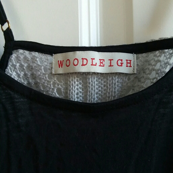 Woodleigh Black Gray Flow Sheer Burnout Knit Cami - Picture 3 of 6